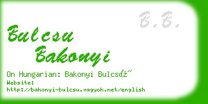 bulcsu bakonyi business card